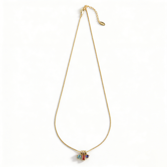 Ever P. Gold Pendant Necklace | 18K Gold Plated Cubic Zirconia Geometric Necklace