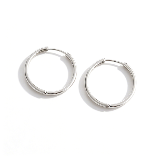 Ever P. | Silver Hoop Earrings - Classic Sterling Silver Style Hoops