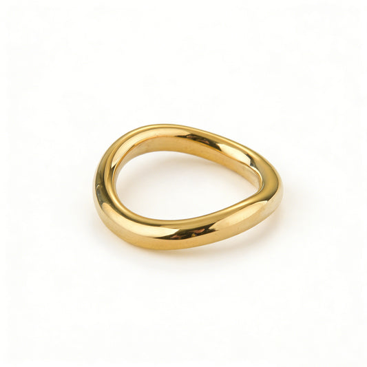 Ever P. Gold Rings for Women | 18K Gold Plated Geometric Circular Ring
