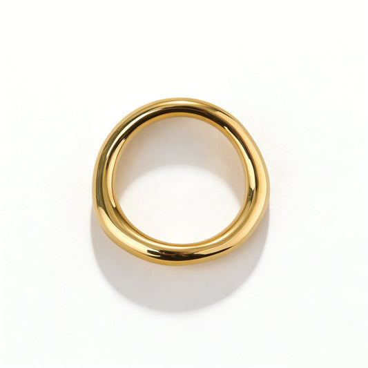 Ever P. Gold Rings for Women | 18K Gold Plated Geometric Circular Ring