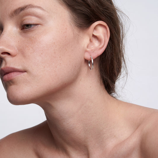 Ever P. | Silver Hoop Earrings - Classic Sterling Silver Style Hoops