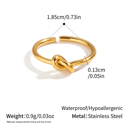 18K Gold & Silver Knot Open Ring