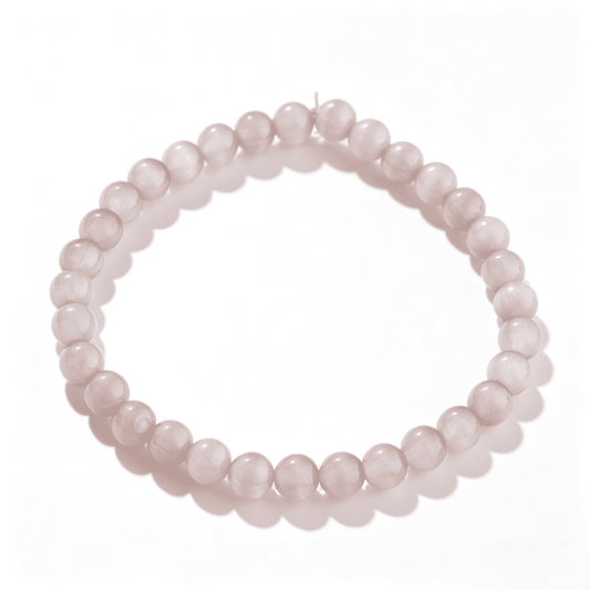 The circular symmetry of the adjustable Peach Velvet agate bracelet against a clean white background.