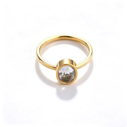 Ever P. | Oval Solitaire Ring - Stainless Steel Promise Ring for Her