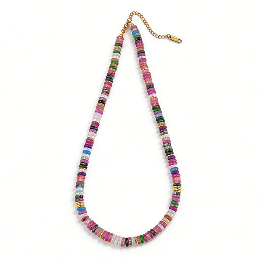 Ever P. Boho Natural Stone Long Beaded Necklace | 41+5cm artisanal Piece