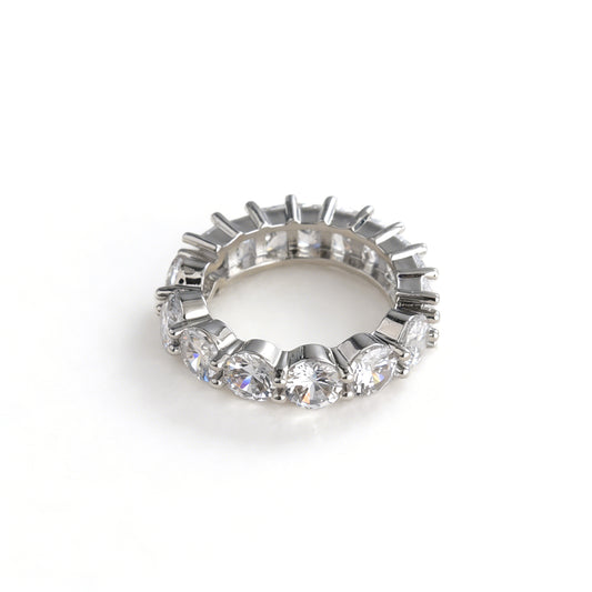 Ever P. | Mixed-Cut Eternity Band Round & Baguette Zirconia Ring