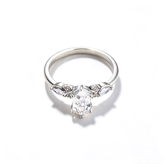 Ever P. | Marquise Zirconia Stackable Rings - Chevron Wedding Band