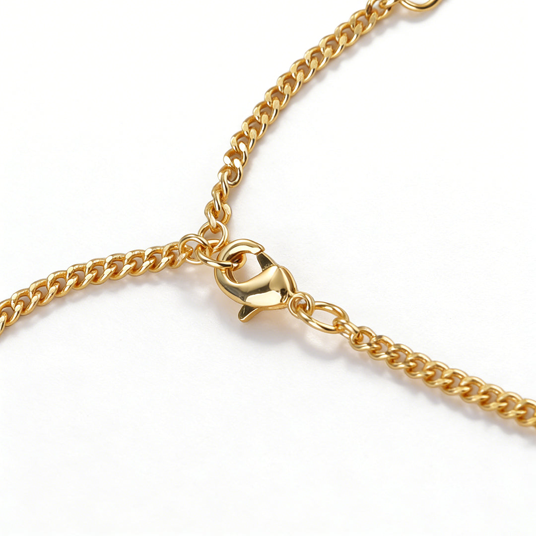 Tarnish-free cubic zirconia necklace with a vibrant spectrum of stones.