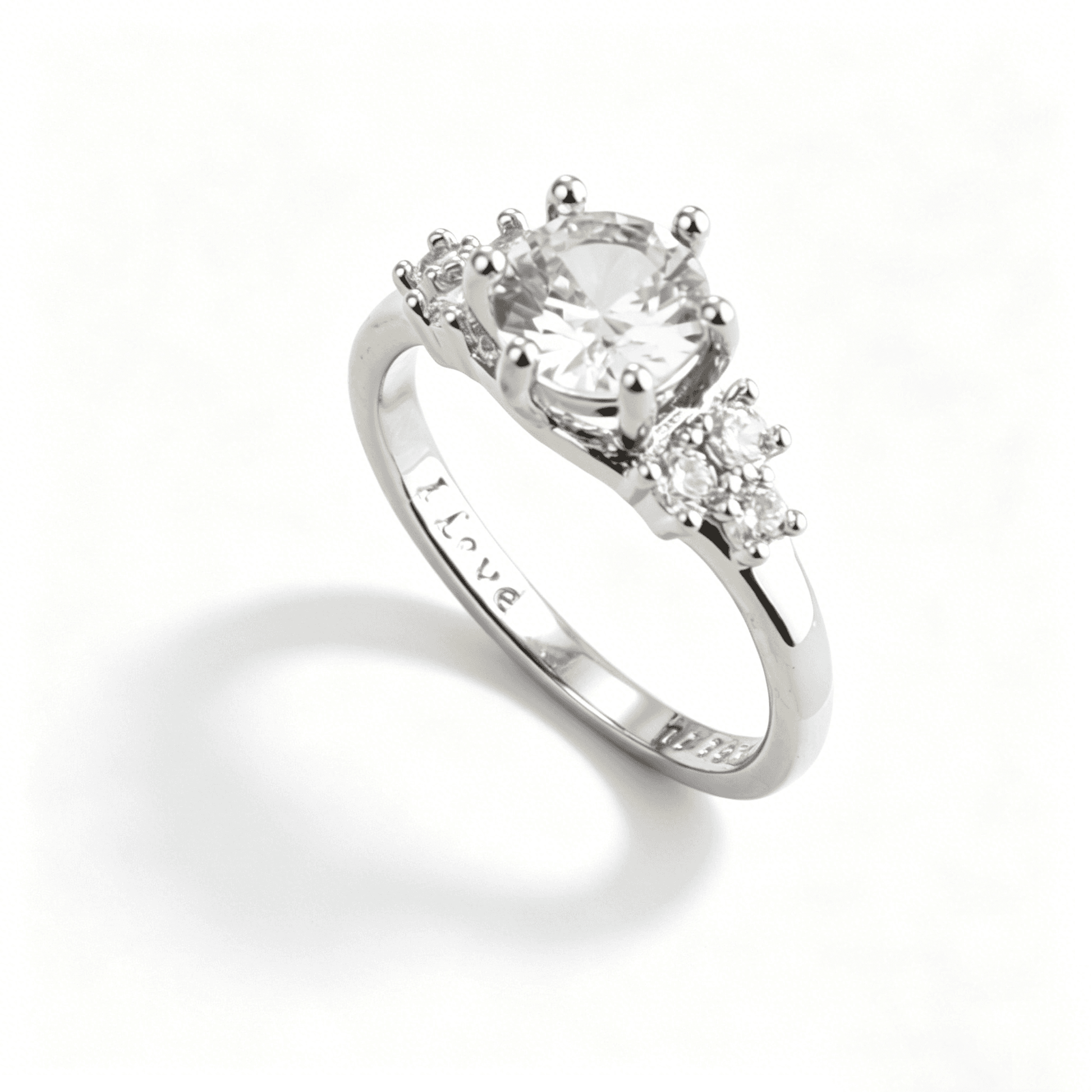 A 3-piece set of dainty gold rings featuring micro pave cubic zirconia for a sparkling stackable look.