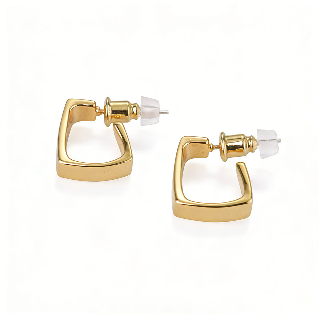 Ever P. gold square earrings in a luxurious gift-ready finish, tarnish-resistant and chic.