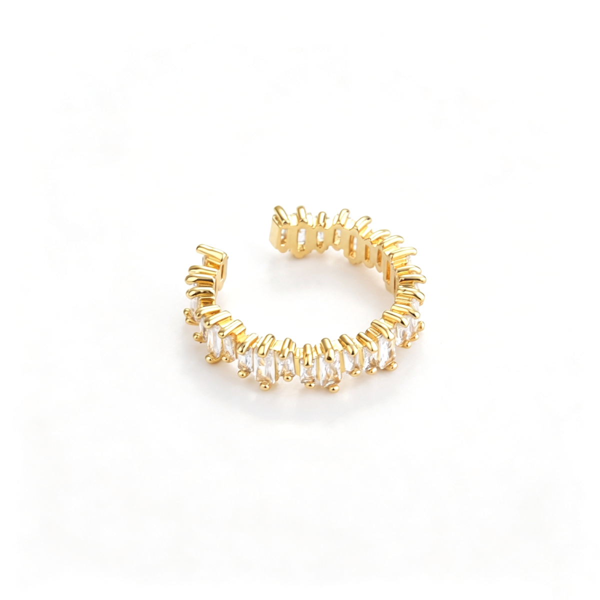 Open cuff bracelet shown from the rear, highlighting the curved band structure
