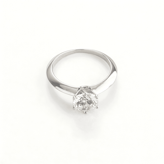 Ever P. silver zirconia rings for women, perfect for stacking or as a luxury wedding band.