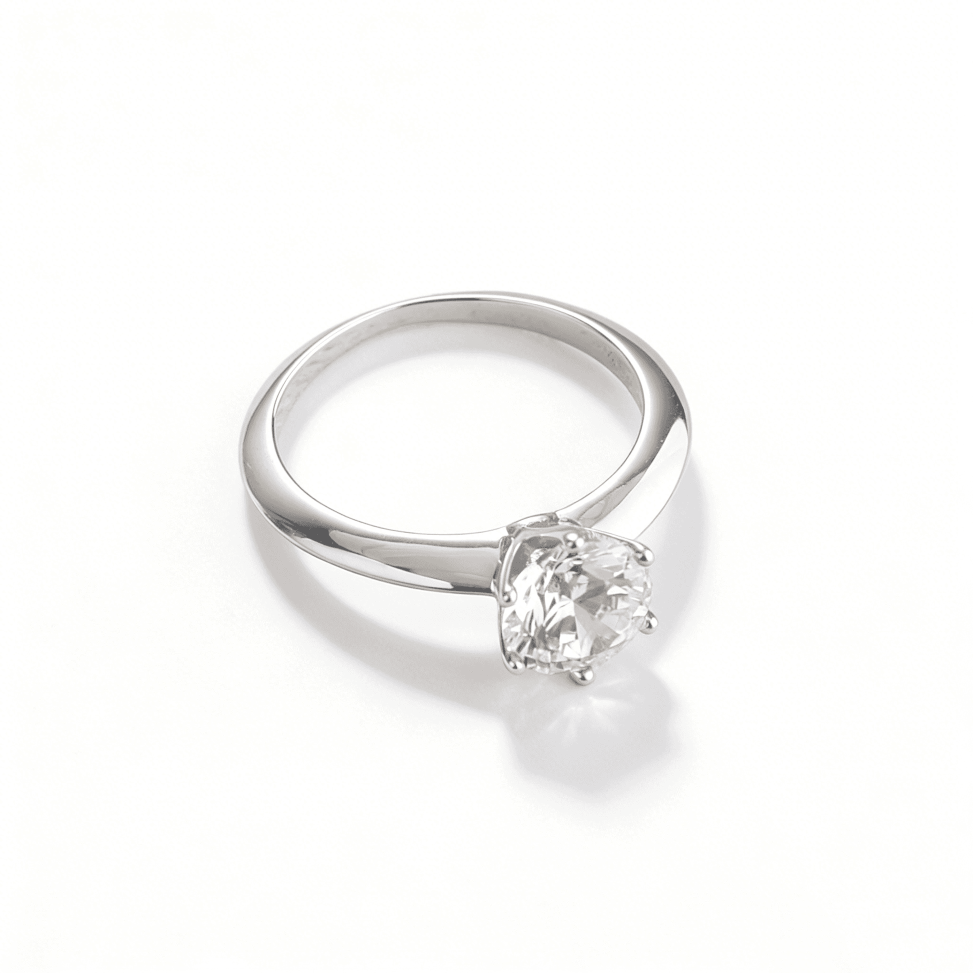 Close-up of a square-cut zirconia ring, a tarnish-resistant travel ring alternative by Ever P.