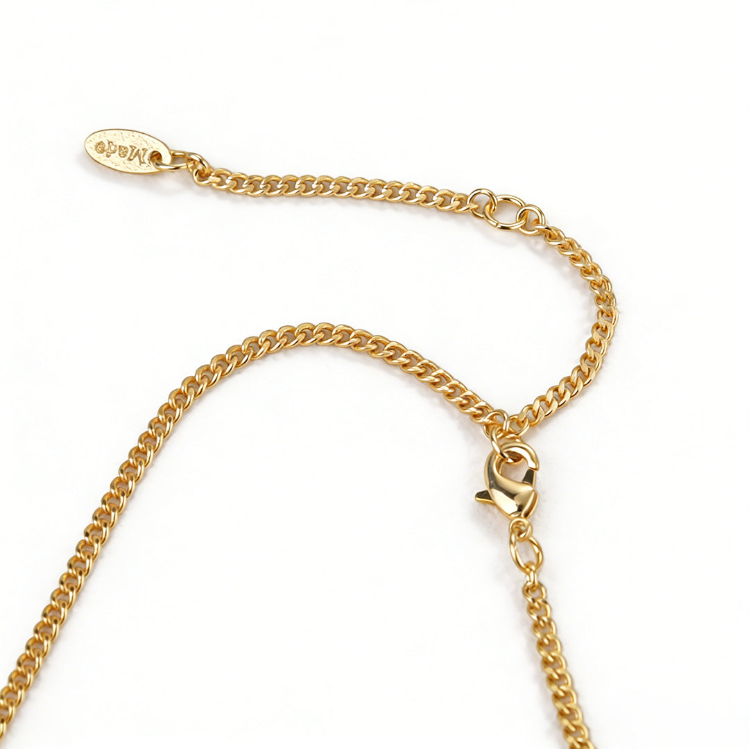 Ever P. statement gold pendant necklace, 40+7cm adjustable extension chain.