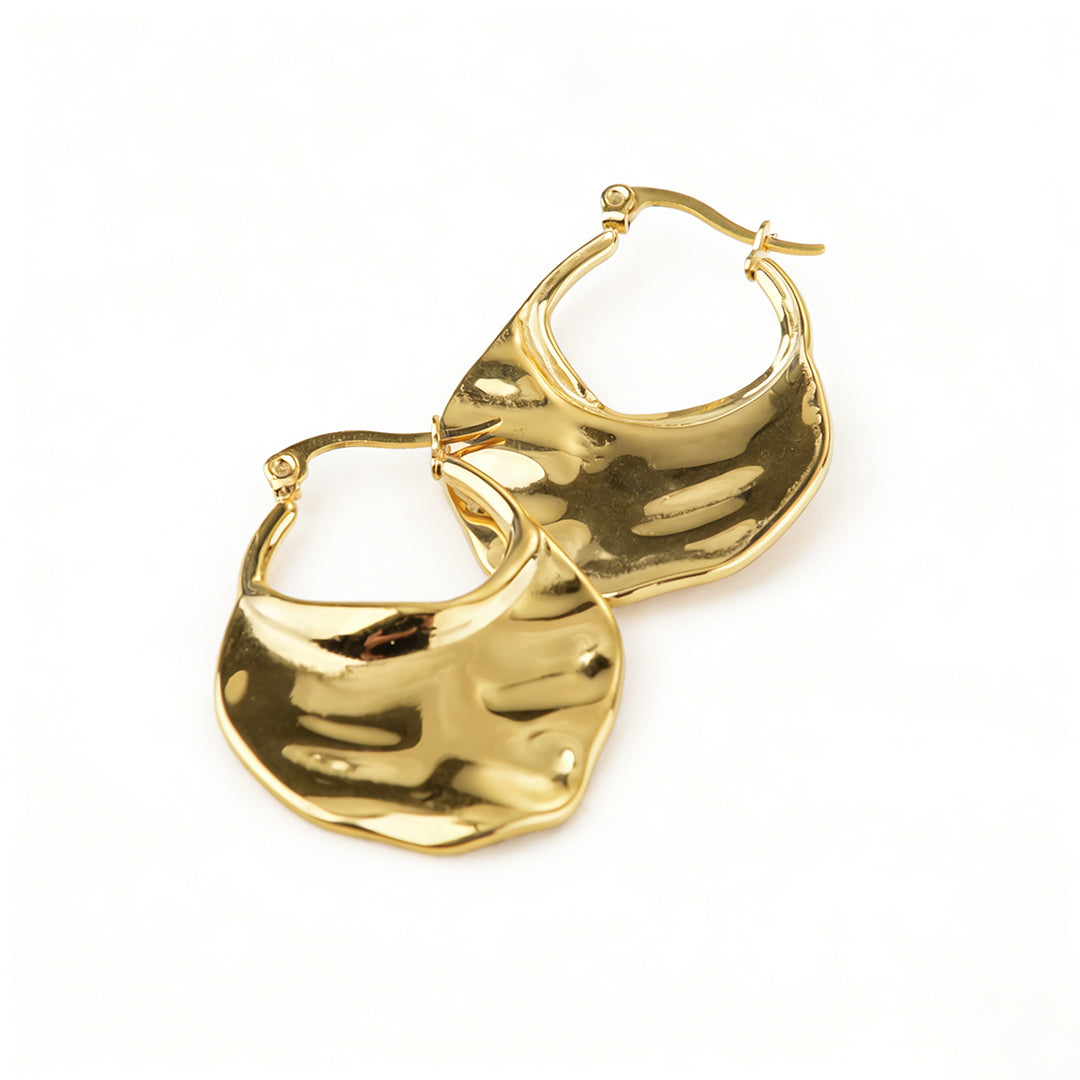 Ever P. waterproof chunky gold stud earrings, perfect for everyday wear and sensitive ears.