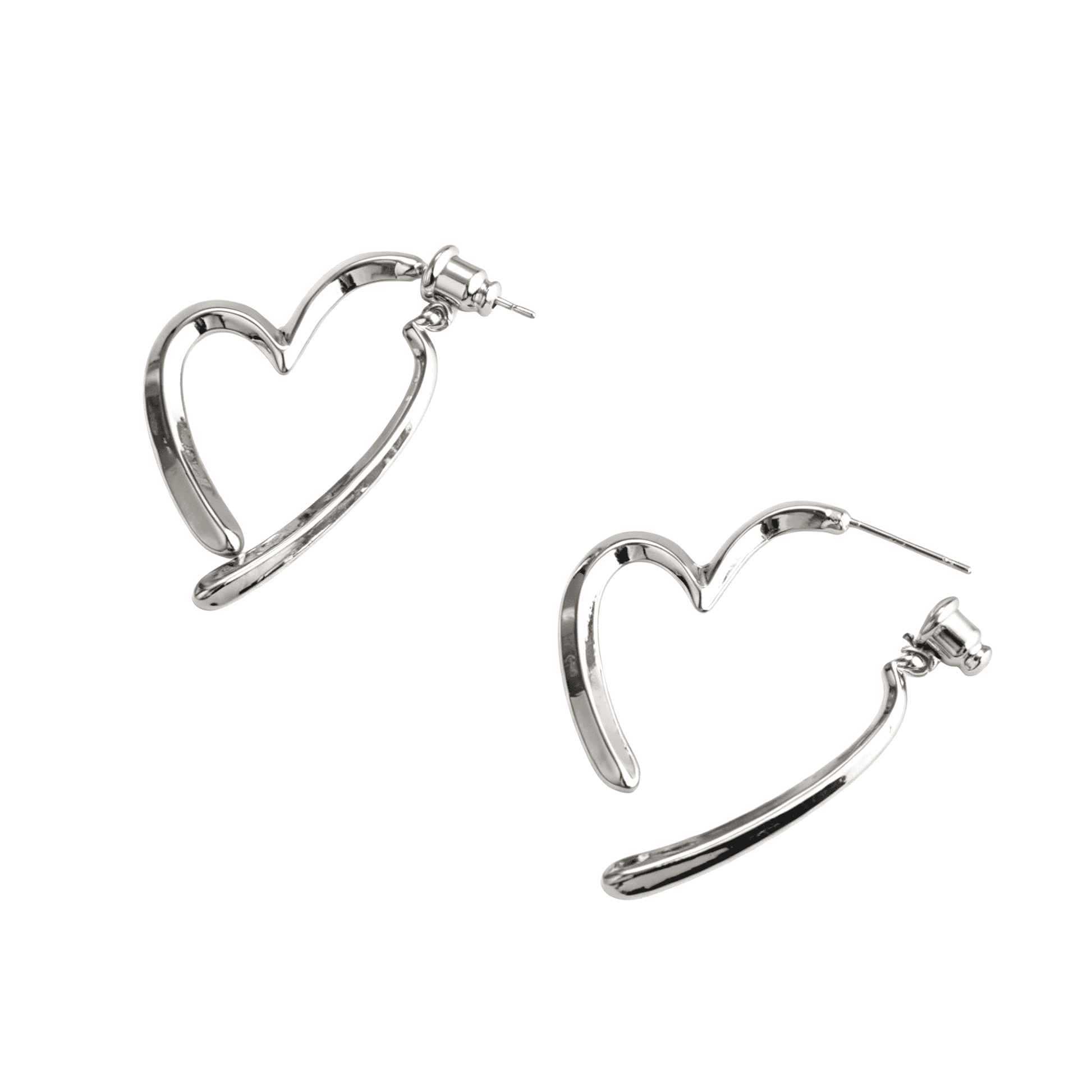 Detailed profile view of the single silver stud earrings emphasizing the secure S925 silver post back.