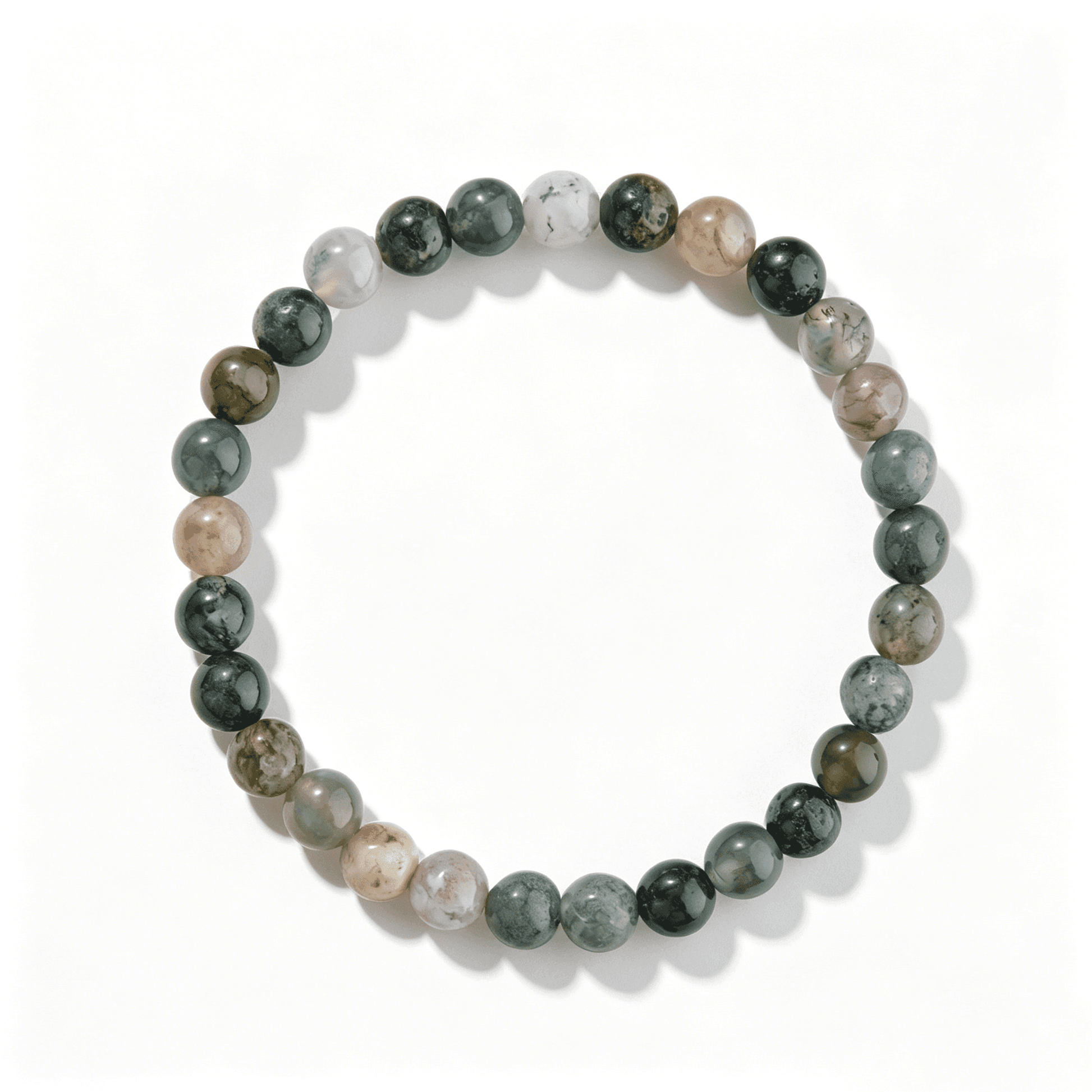 Detailed texture of 4.5mm beads in the Ever P. Zen-style crystal bead bracelet.