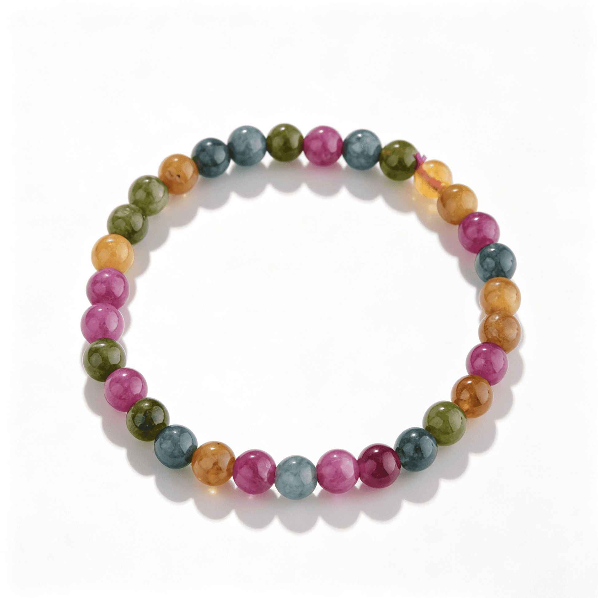Full circular view of an adjustable agate bracelet, embodying Eastern Zen aesthetics.
