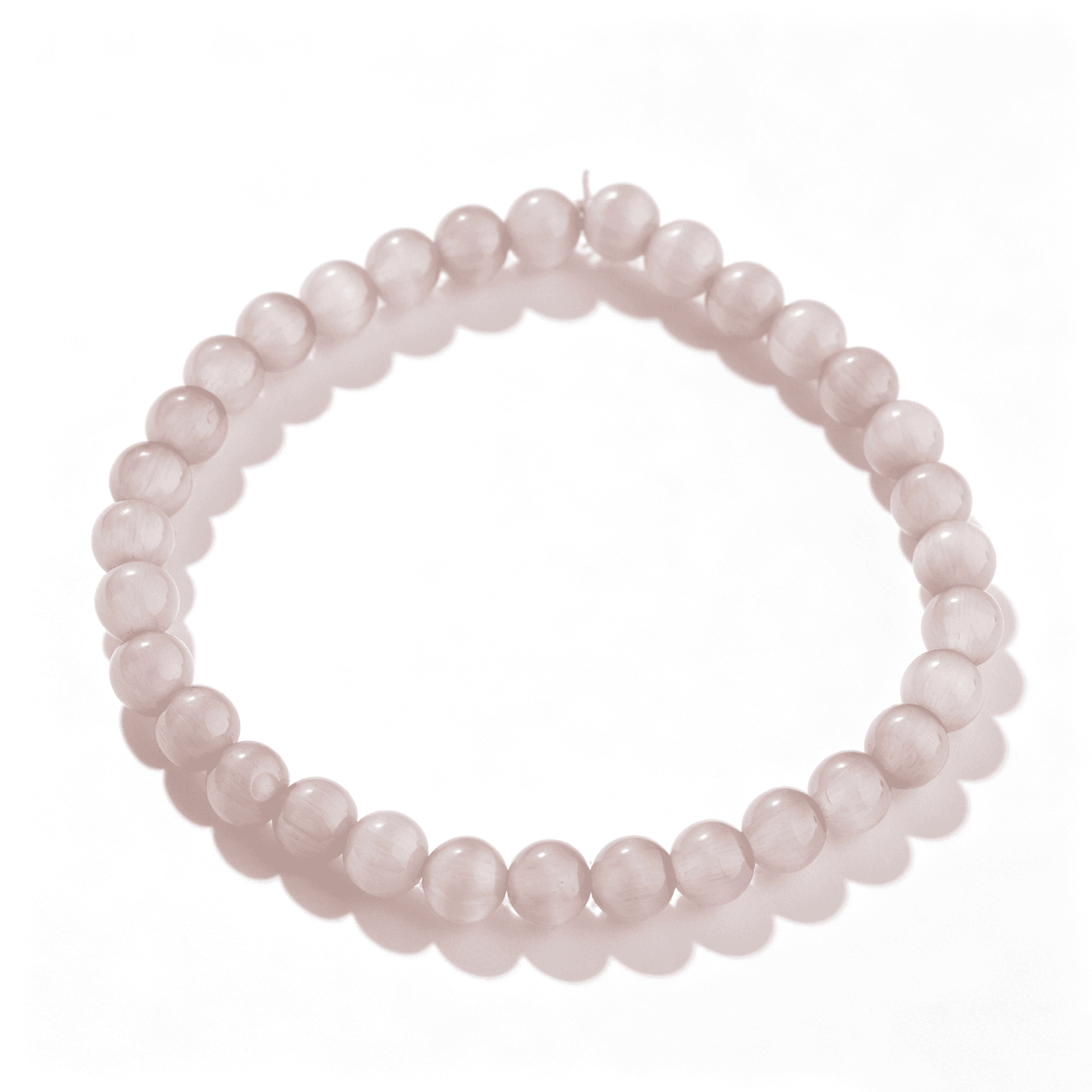 The circular symmetry of the adjustable Peach Velvet agate bracelet against a clean white background.