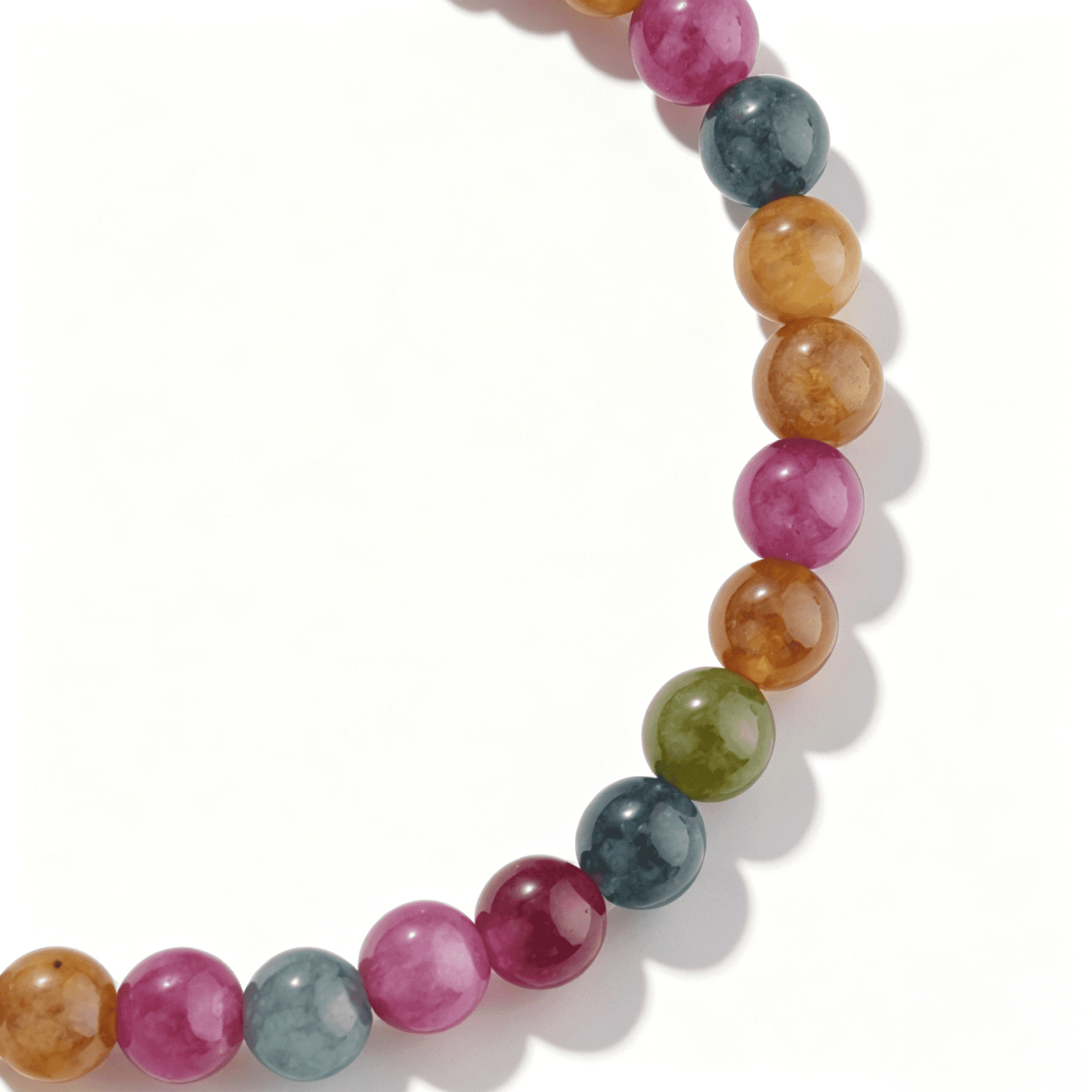 Ever P. Prismatic crystal bead bracelet featuring natural tourmaline-colored agate.