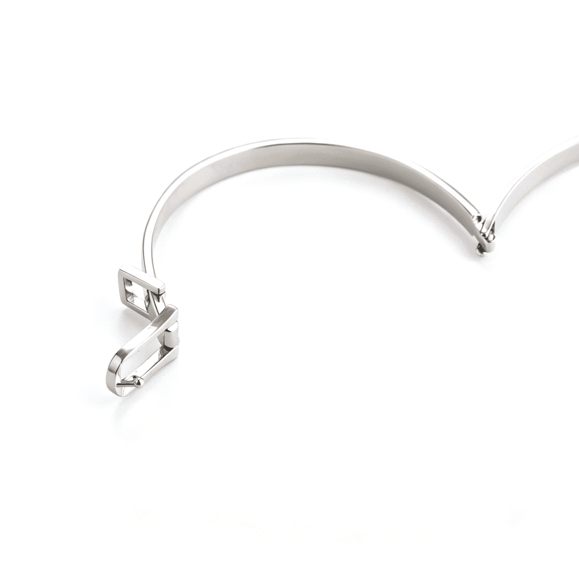 Perspective view of the minimalist stacking gold jewelry bracelet for everyday wear.
