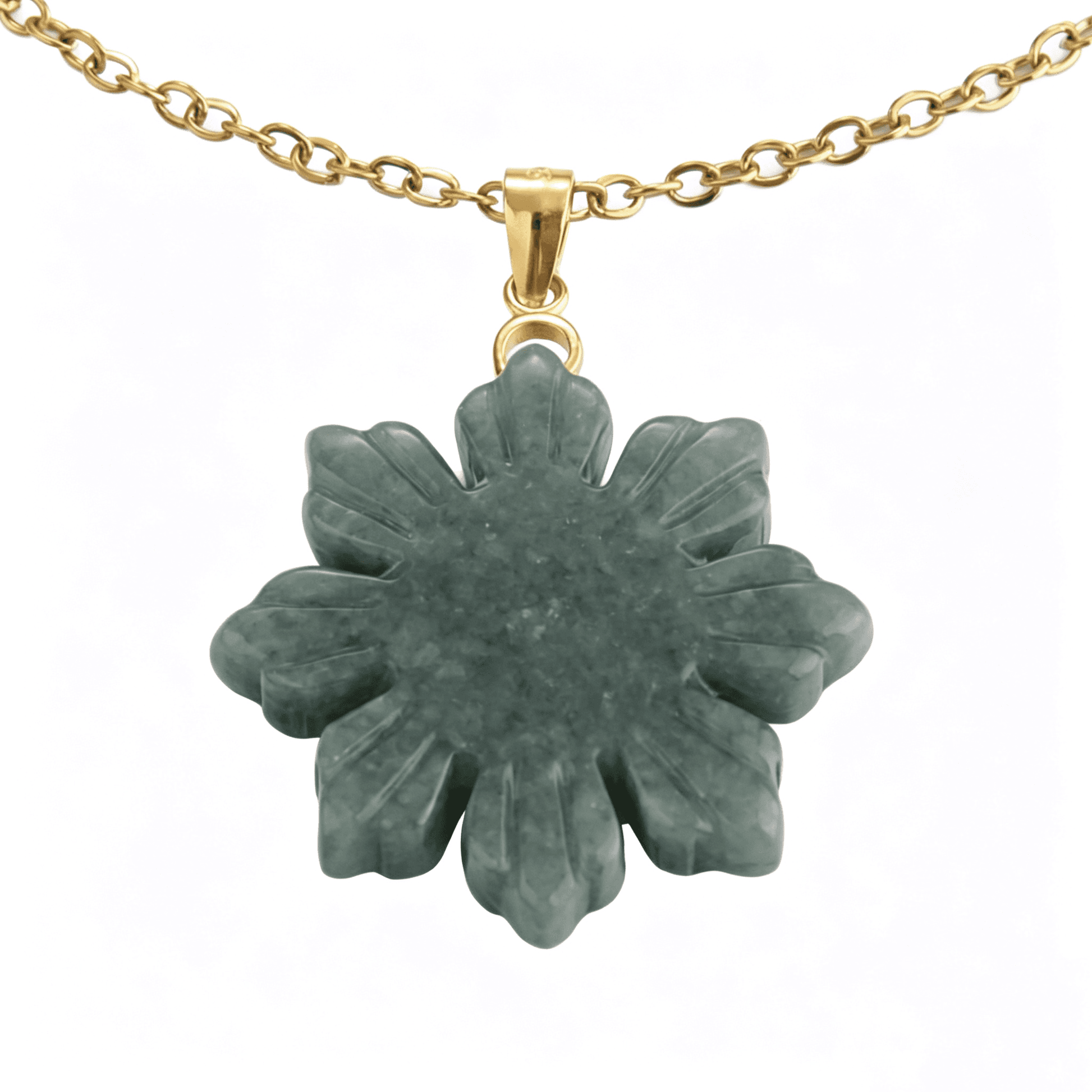 Studio display of the floating silver pendant, emphasizing its sleek style and modern chinoiserie jewelry look.
