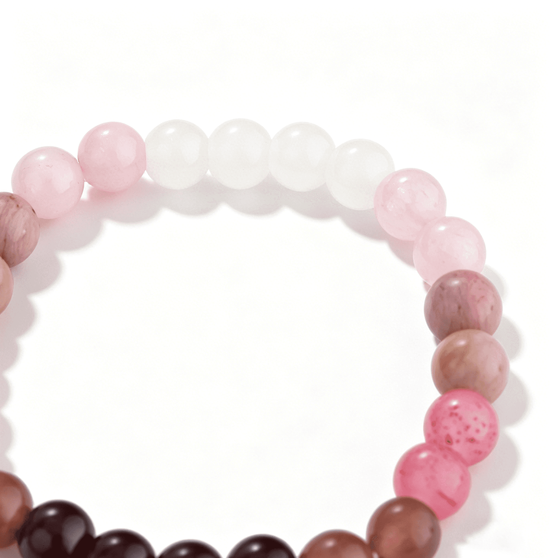 Ever P. natural purple strawberry quartz beaded bracelet, a vibrant healing crystal bracelet for intuition and emotional warmth.