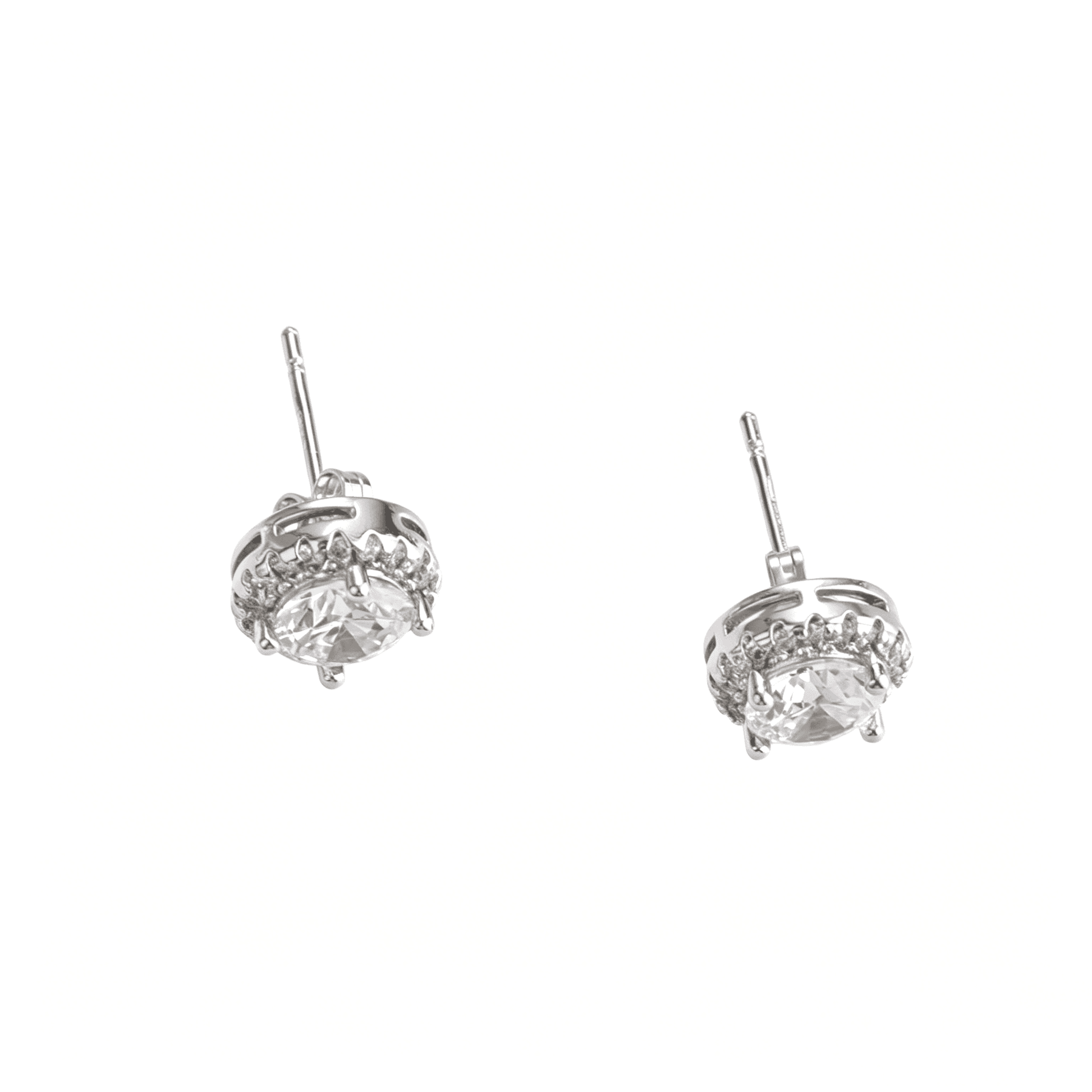 Close-up texture view highlighting the 0.65cm square earrings silhouette and moissanite stud earrings alternative fire.