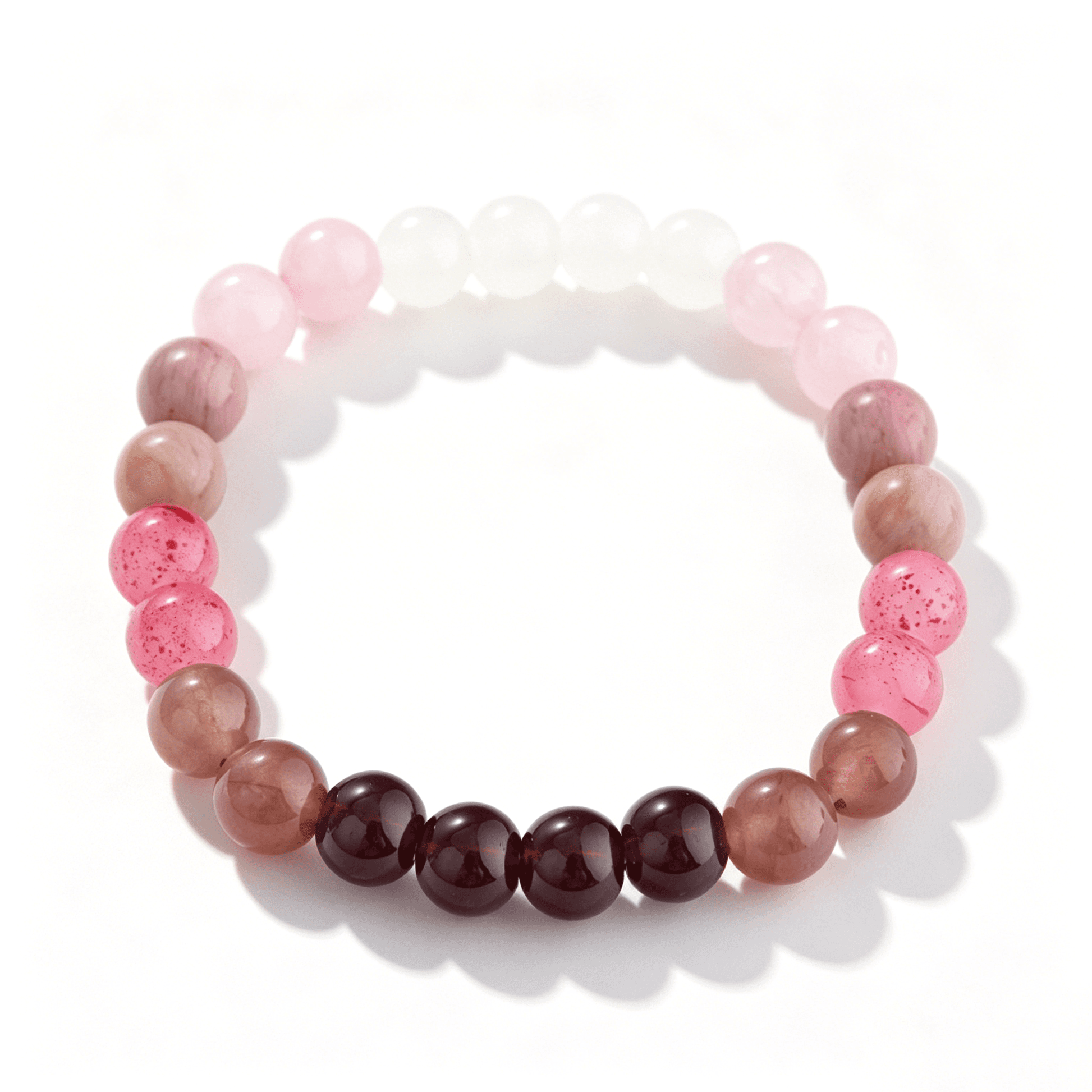 Ever P. vintage style purple healing crystal bracelet with strawberry quartz, perfect for a romantic and minimalist jewelry look.
