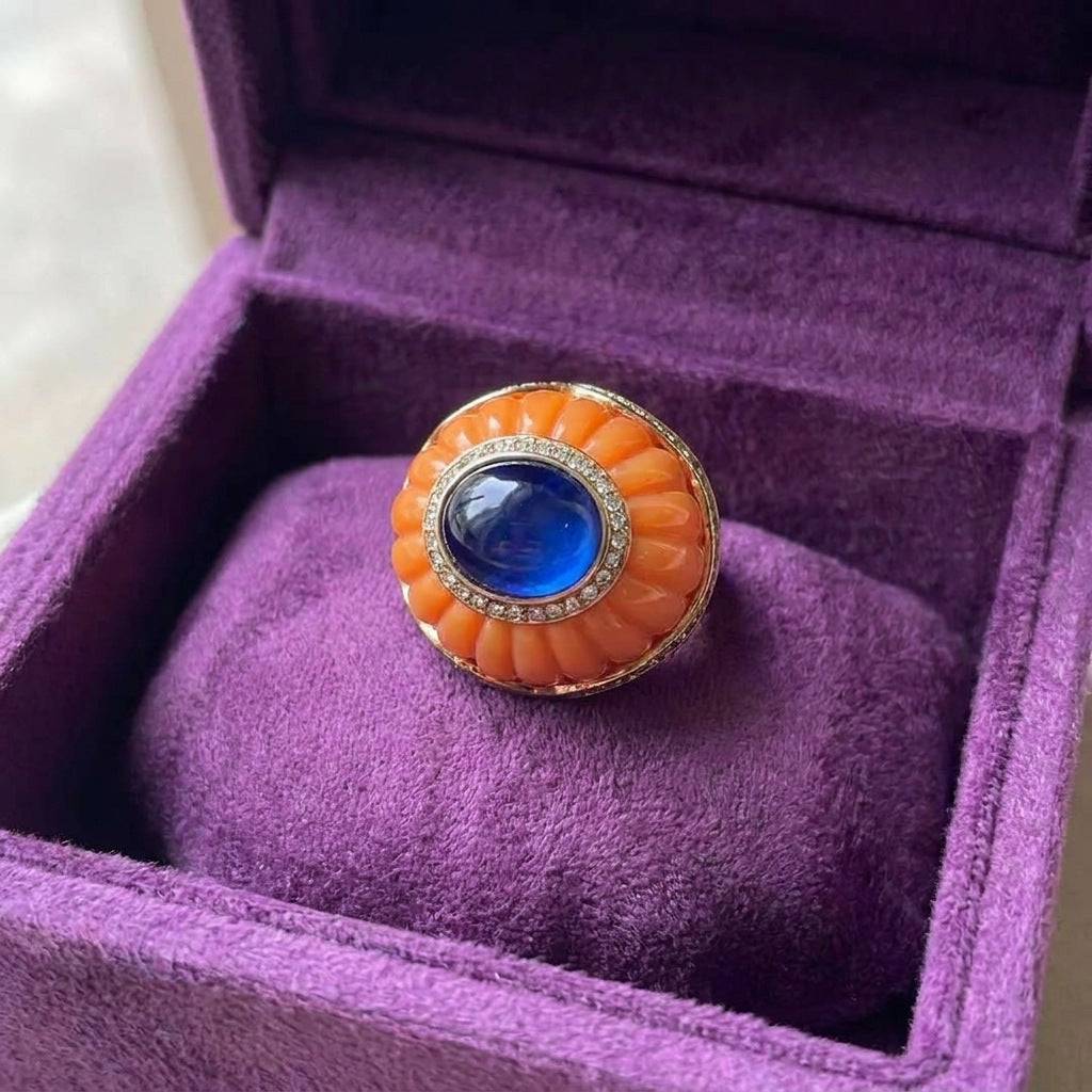 Inside look of the adjustable ring base, showcasing the premium gold finish and the secure, comfortable open band structure.