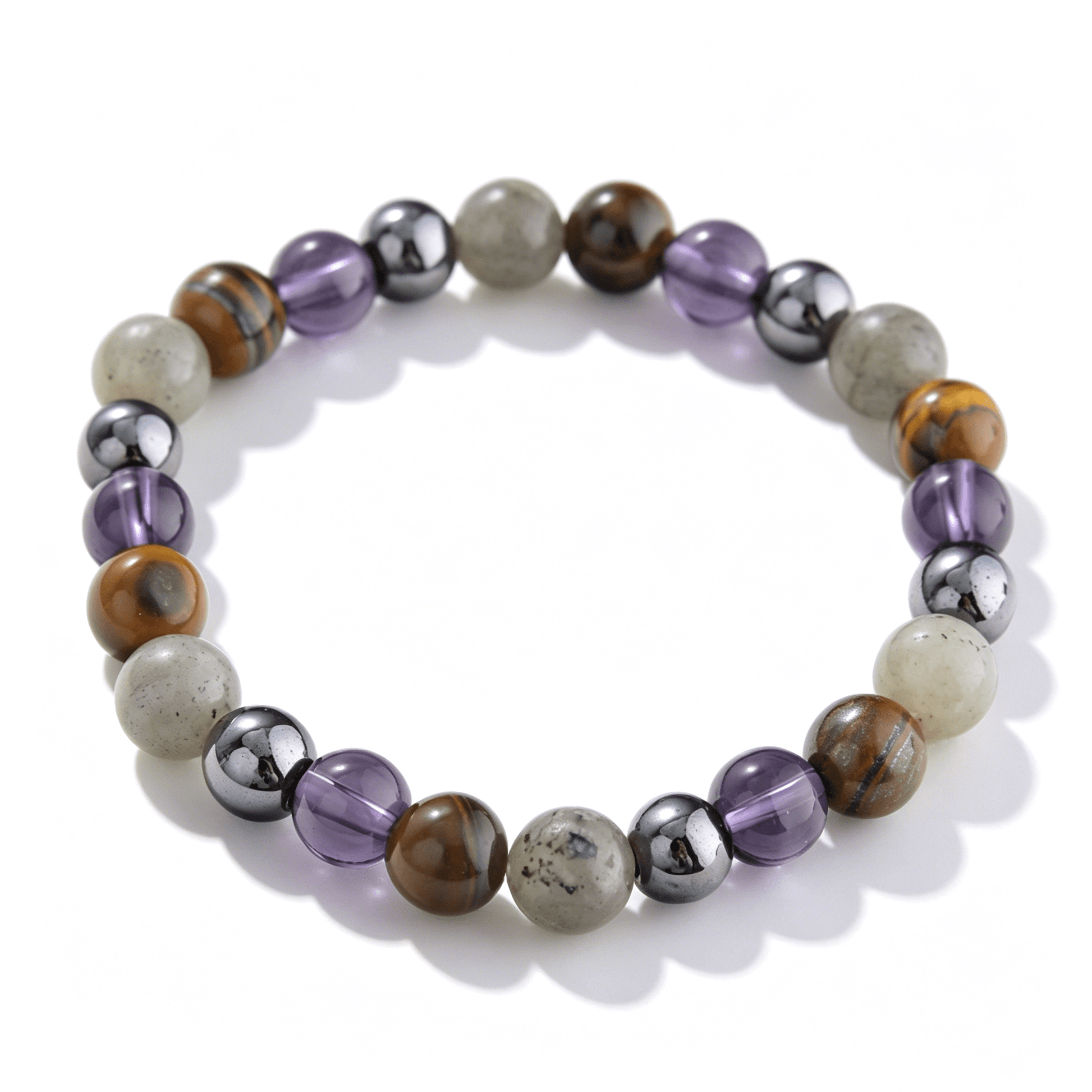 Ever P. vintage style violet healing crystal bracelet with strawberry quartz, perfect for a romantic and minimalist aesthetic.