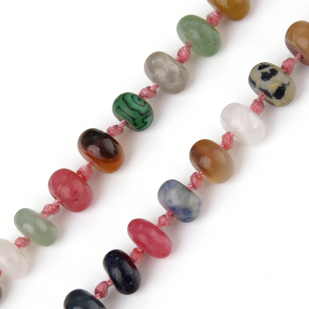 Handcrafted gemstone jewelry that functions as both a wrap bracelet and a mid-length necklace.