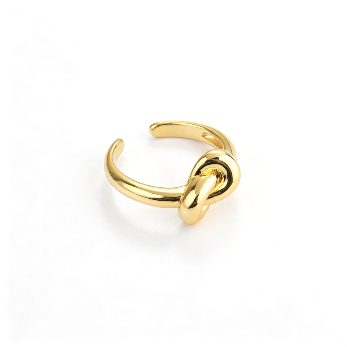 Open cuff ring viewed from the back, showing the curved band and open ends