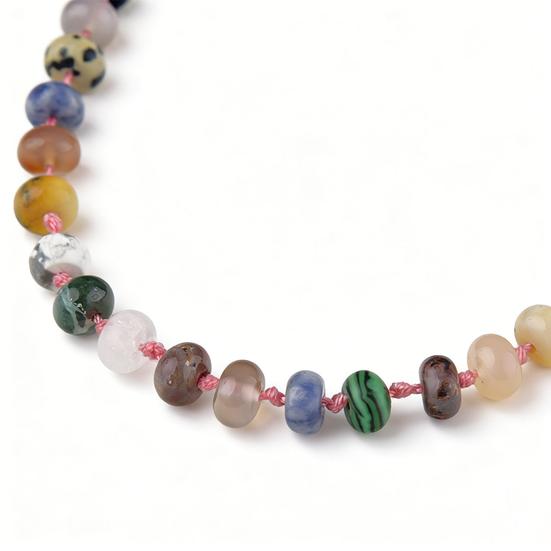 3-in-1 Beaded Wrap Bracelet | Boho Natural Stone Long Necklace