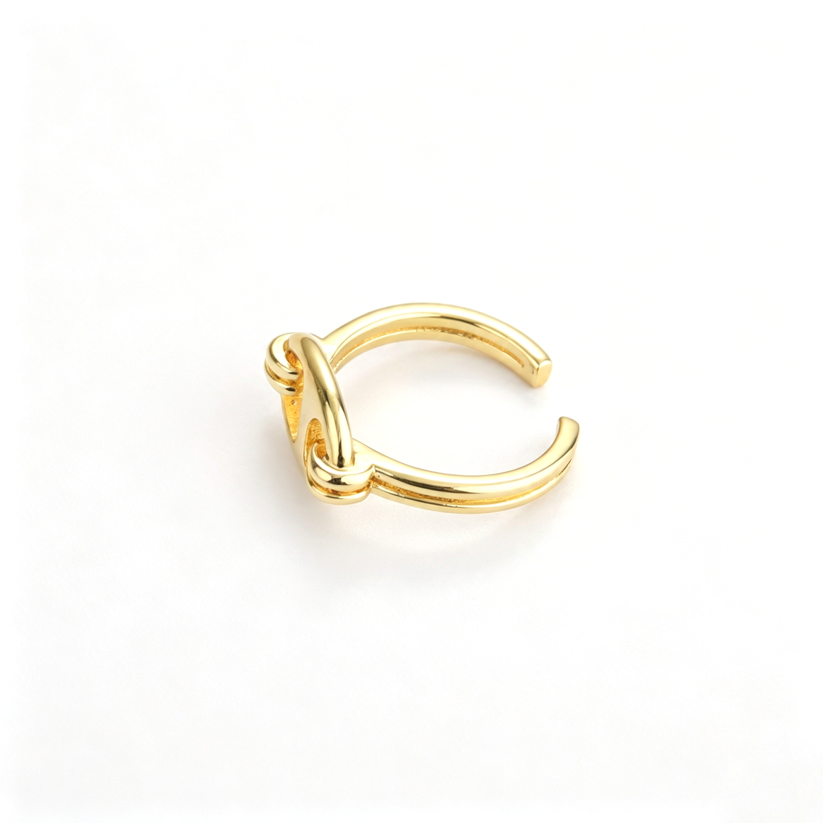 Open cuff bracelet viewed from the back, highlighting the rounded bar structure