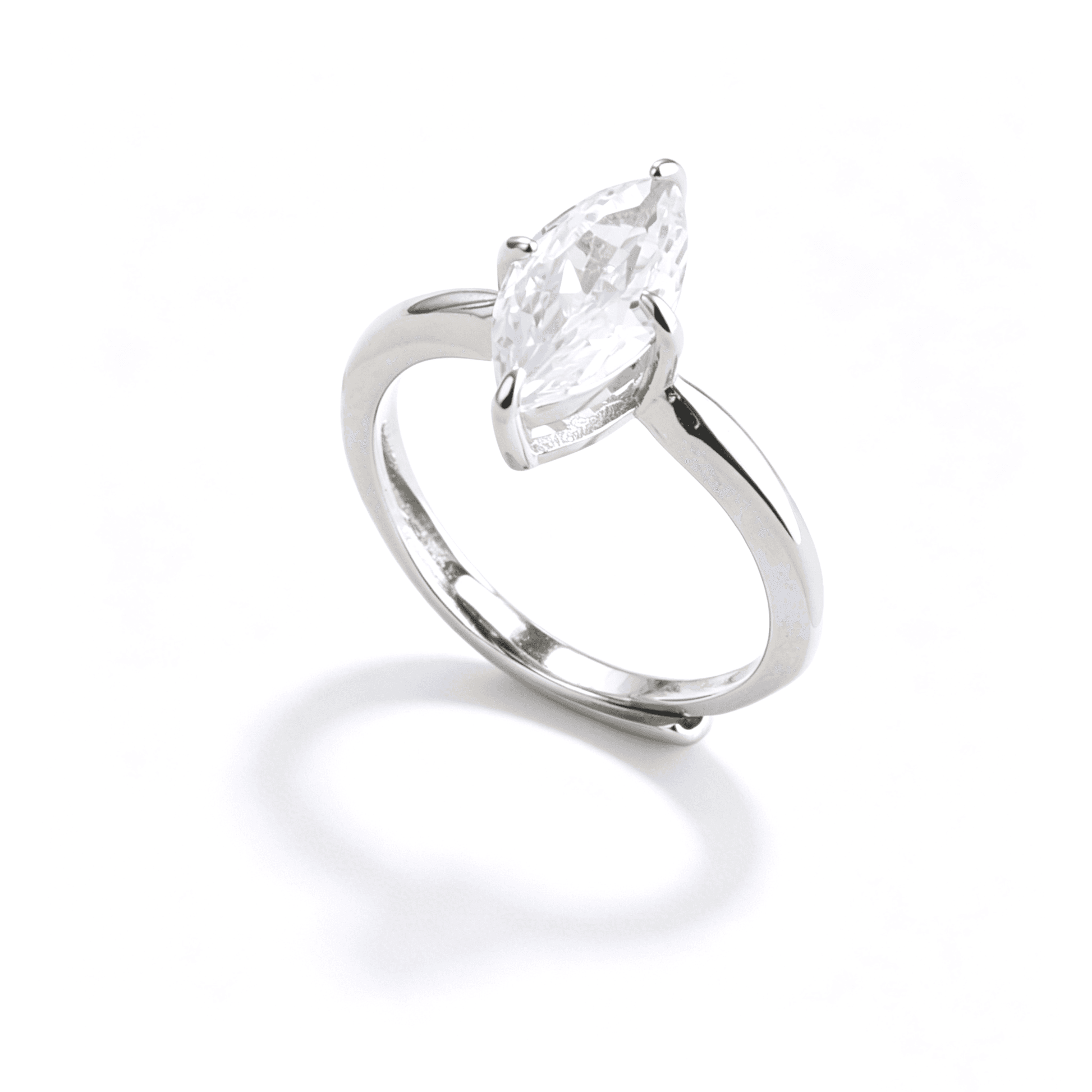 Close-up of the nested design of a stackable ring set, showcasing how the bands perfectly interlock for a luxury look.