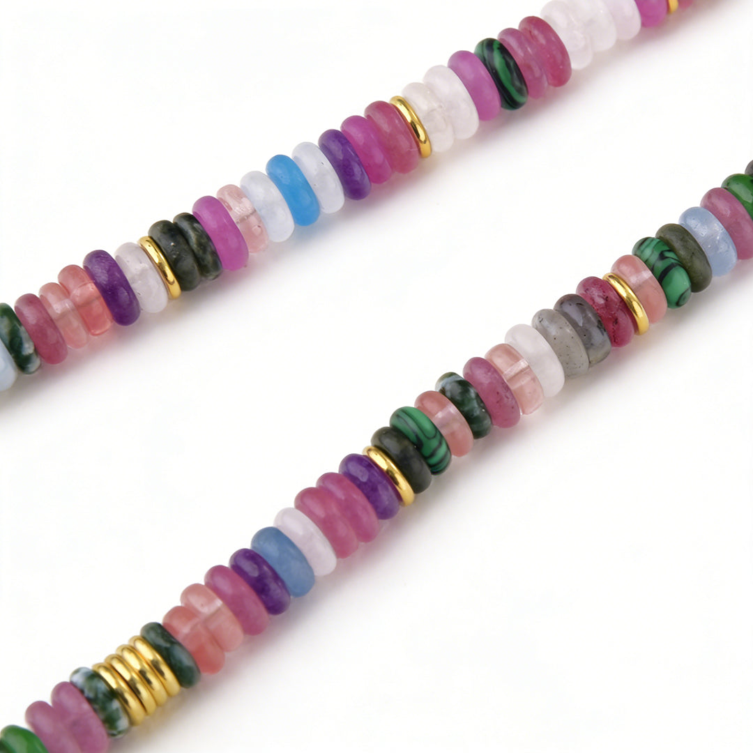 Tarnish-free boho beaded wrap bracelet or necklace, a unique hand-knotted gift for her.
