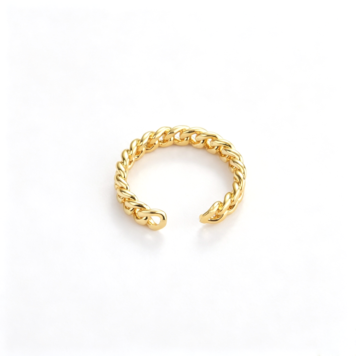 Twisted cuff bracelet shown from the opposite angle with detailed interwoven links



